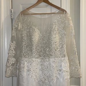 Wedding Dress sheer lace long sleeve mermaid